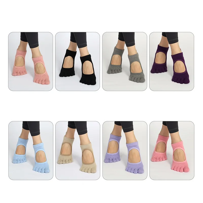 New Women Five Finger Split Toe Sports Yoga Socks Fitness Floor Grip Socks Yoga Pilates