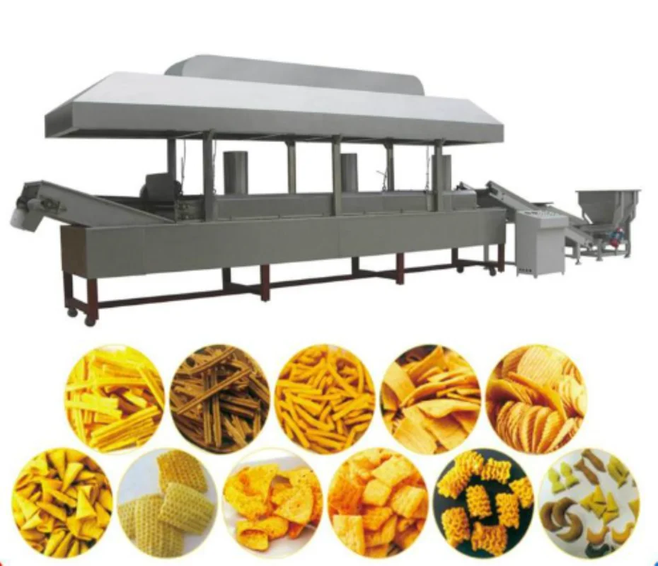 Fried Corn Bugle Snacks Food Extruder Machine Fried Chips Snacks Making Machine Fried Tortilla Snack Production Line