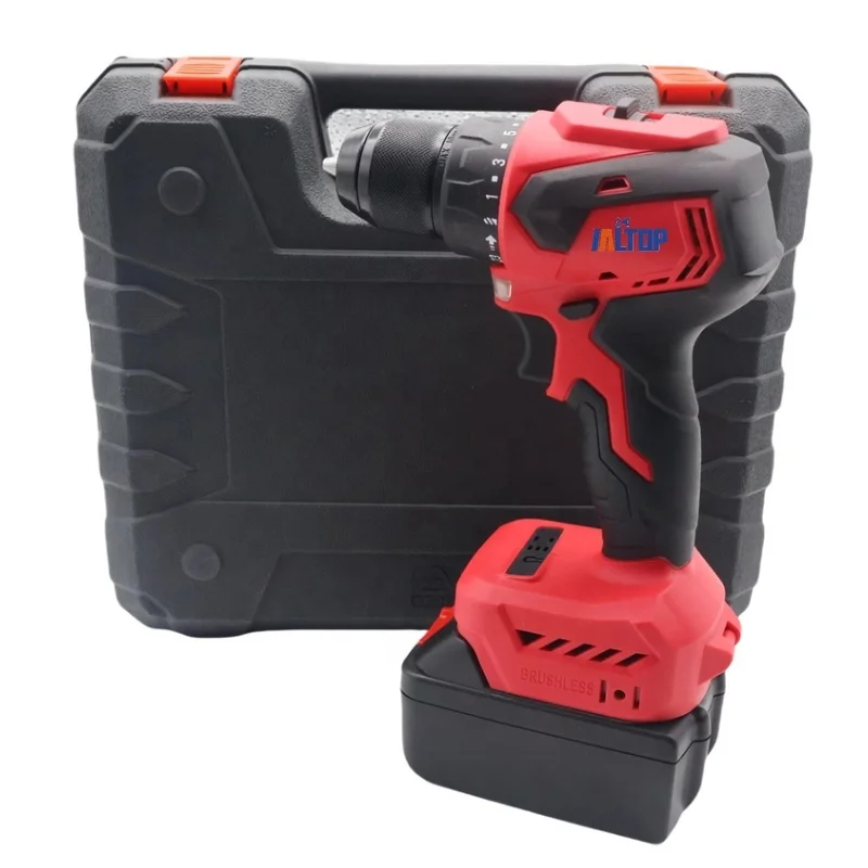 High-Power 21V Brushless Li-Ion Industrial Grade Cordless Impact Drill Set Variable Speed Mini Electric Drill Motor Power Source