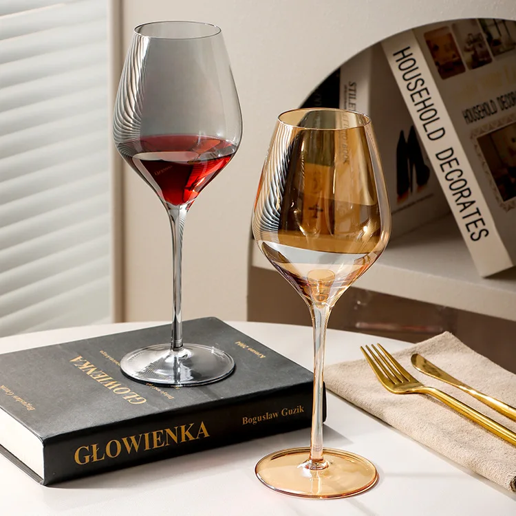 Crystal glass goblet amber wine glass set European style champagne glasses cocktail glasses 400ml