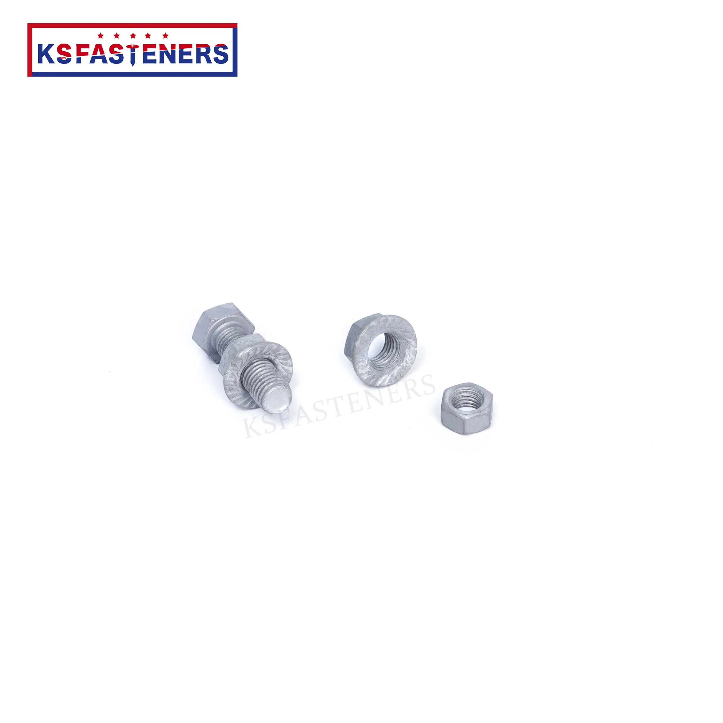 ASTM307 Hexagonal Hex Flat head Bolt Screw Carbon Steel Hot-dip Galvanized constructional solar