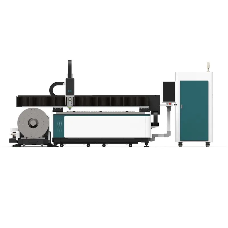 Metal Plate +Round/Square tube Exchange table Fiber laser cutting machine  for steel aluminum