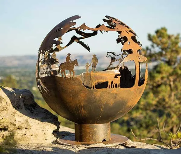 Wholesale Outdoor Garden Bbq Camping Corten Steel Metal Black Giant Smoke Free Backyard Fire Pits Hemisphere