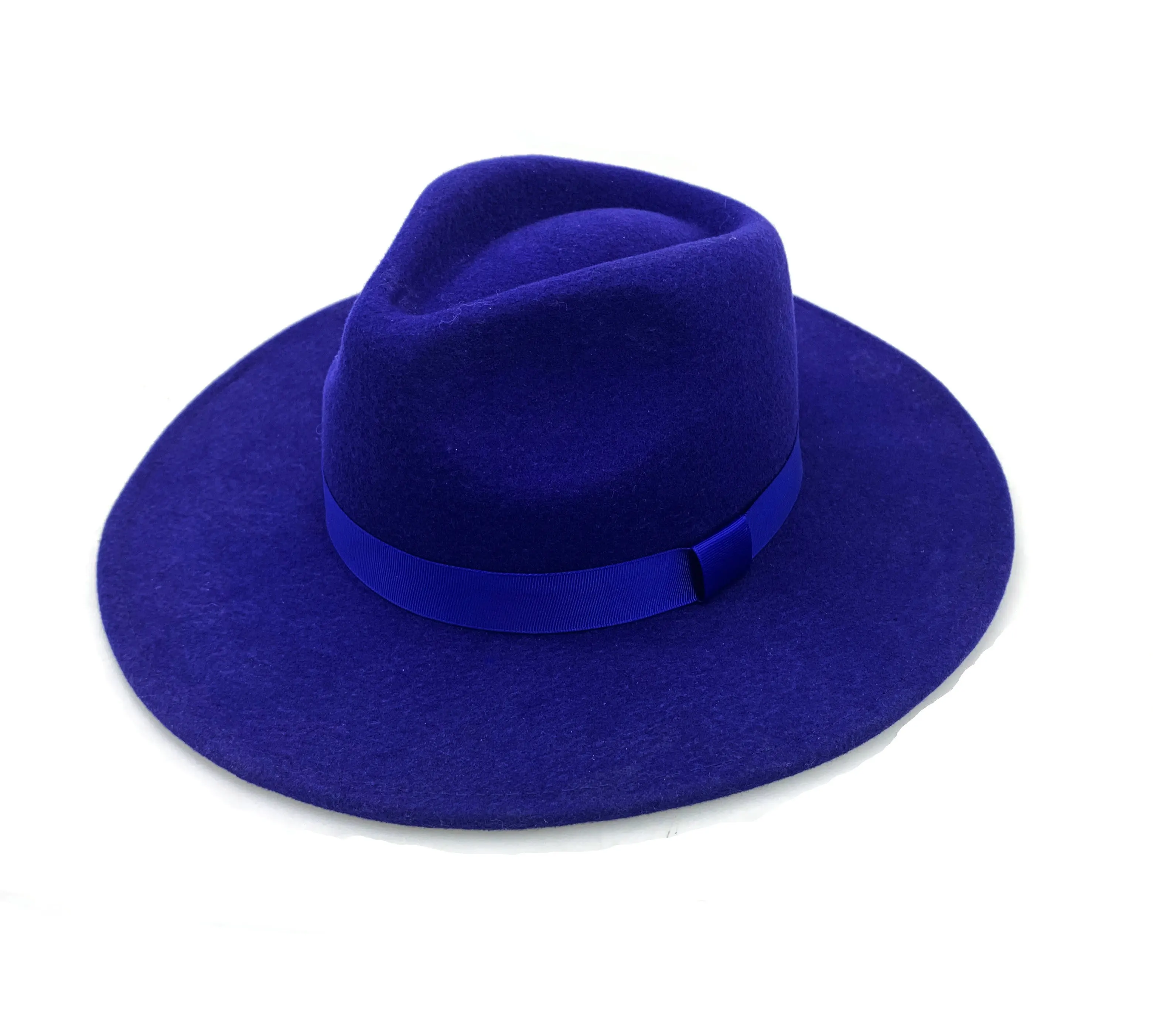 
Personalized Wide Brim Black Unisex Fashion 100% Wool Felt Fedora Hat 