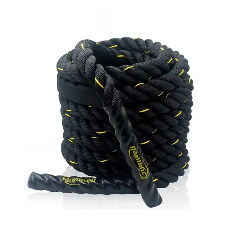 High Quality Black Nylon Fitness Battle Rope Training Battling Ropes