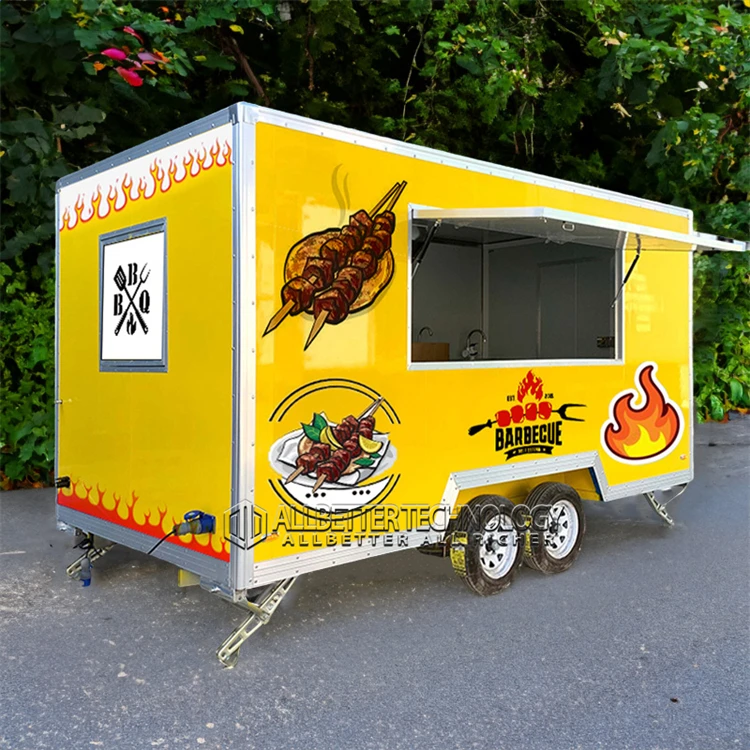 Allbetter 2024 New Customization Food Trailer Concession Catering Fully Equipped Food Truck Whole Sale With DOT Certificate