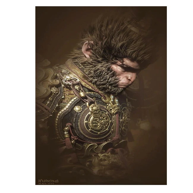 Черный Wyth Wukong постер на заказ 3d флип линзовидный аниме печать изображение