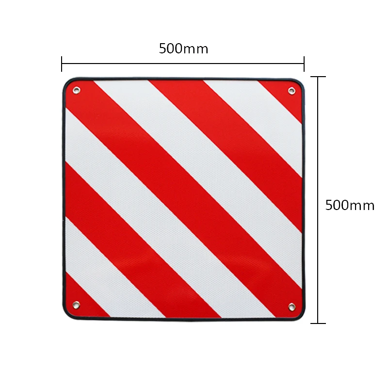 Reflective Rear Sign Aluminium Warning Sign Spain Italy 2-in-1 Red/White 500 x 500 mm PVC Germany