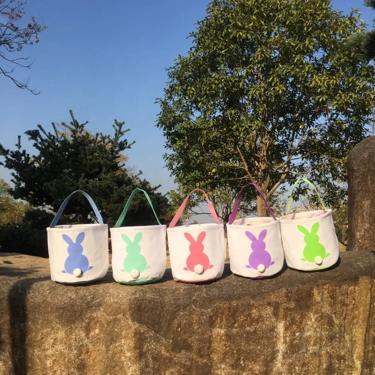 High Quality Spring Easter Baskets Easter Bunny Tote Bags Decorations Multi Colors Optional Easter Buckets