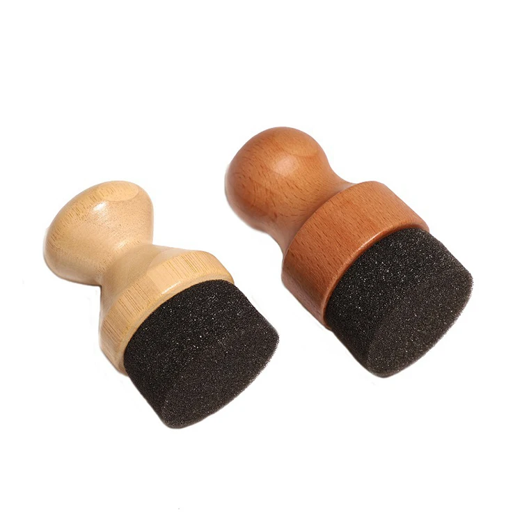 Оптовая продажа бамбуковая круглая разделочная доска масляный воск аппликатор с пользовательским логотипом