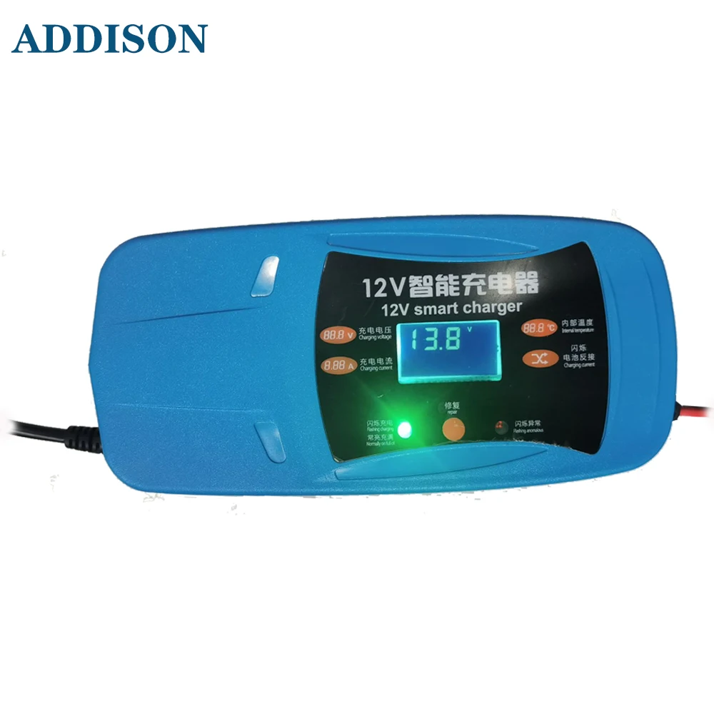 Addison 12V15Ah High Frequency Car Battery Charger with Reverse Connector for electric scooter rickshaw