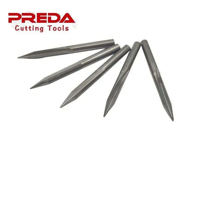 
Solid carbide 30 degree 4mm HRC55 flat bottom engraving bits with tip radius 