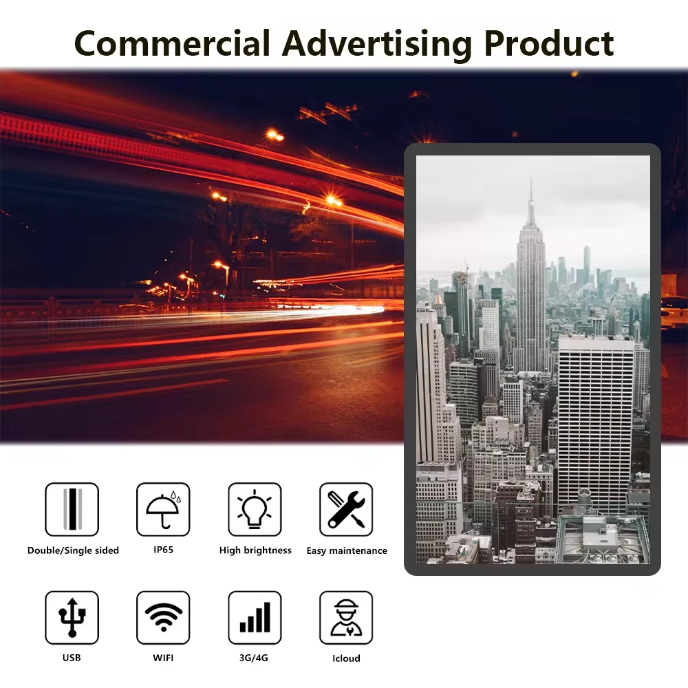 Column Pole Pillar Support Double Sides LED Display Screen P4 Outdoor Advertising Pole Frame Steel Structure LED Billboard