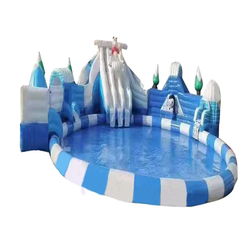 Inflatable Amusement park Equipment Manufacturer Inflatable water park pool and slide combination equipment