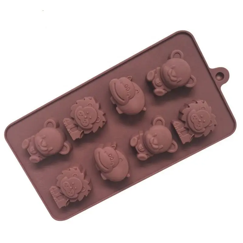 Custom 8 grids cute bear shape diy chocolate pudding Cake Silicone Candy Molds