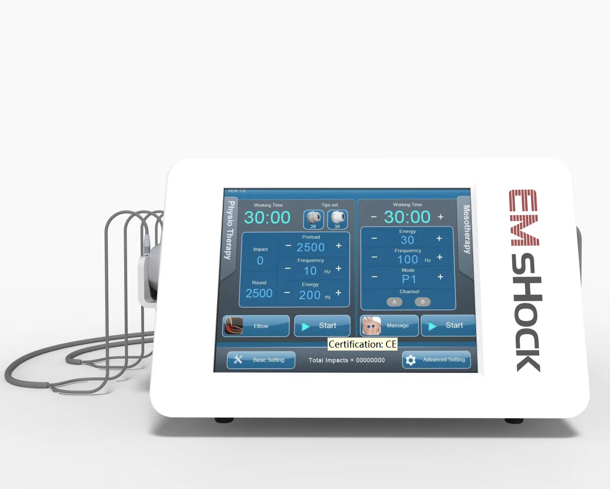 EMS Electromagnetic shock wave machine physiotherapy equipment body joint pain relief 2 in 1 shockwave machine for ED treatment