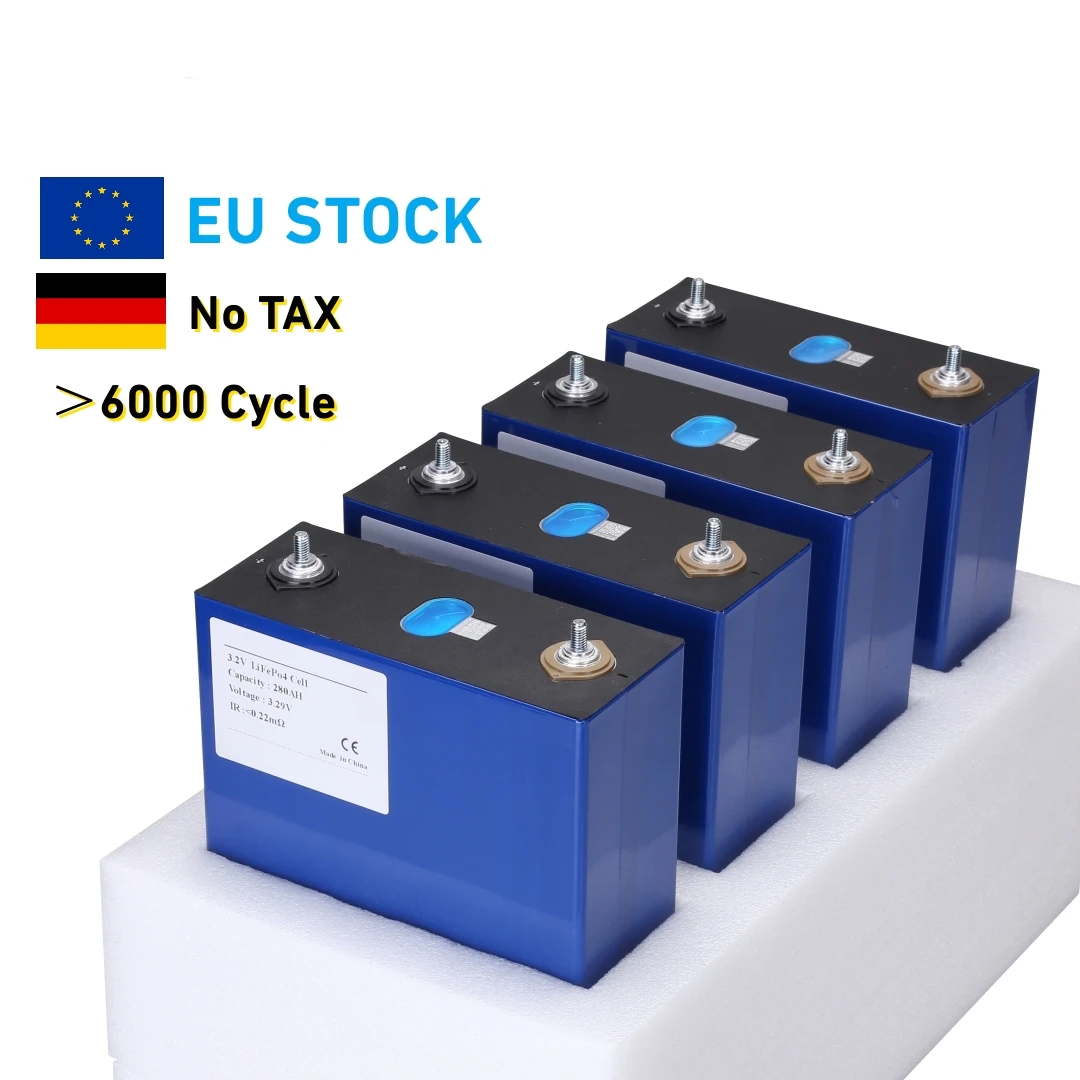 Germany EU Stock LiFePO4 LF280K 3.2V 280K Batteries 280Ah Prismatic Cells with 10000 Cycle Life for PV/Home Energy Storage