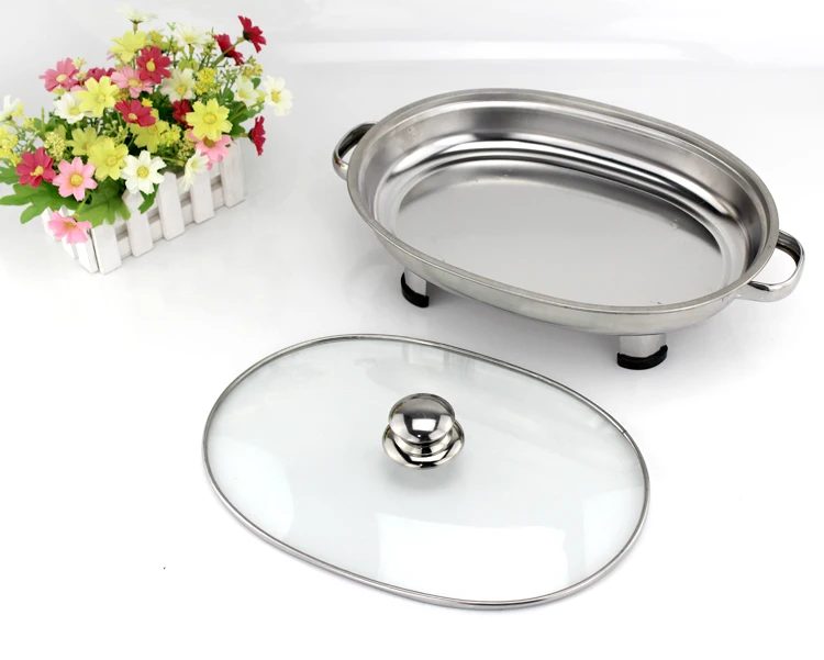 Wholesale stainless steel  cheap oval type food warmer buffet with glass lid Kitchen Restaurant