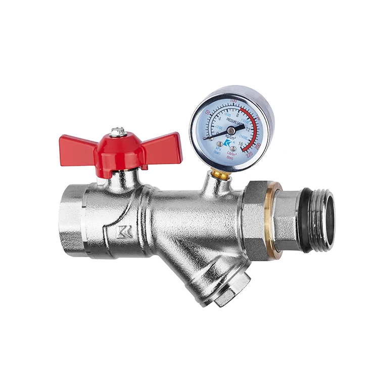 Multi-function water Manual DN25-DN32 pressure 1.6Mpa 1inch External thread  brass  ball valve with filter