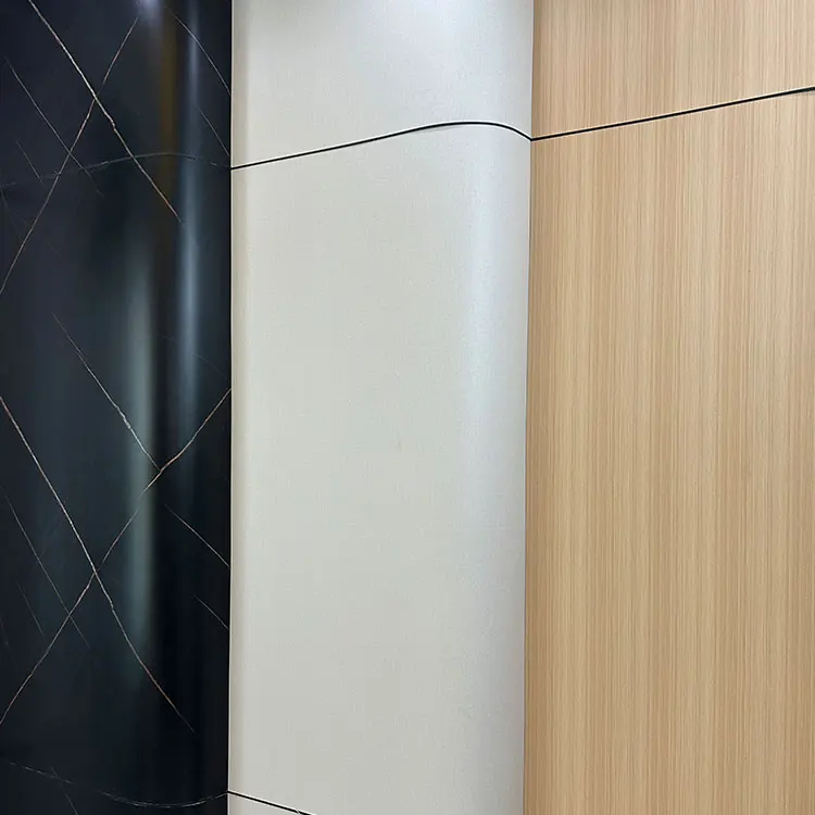 High quality large mdf natural textured bamboo charcoal veneer slats  white metal wallpaper board wooden wall panel sheet