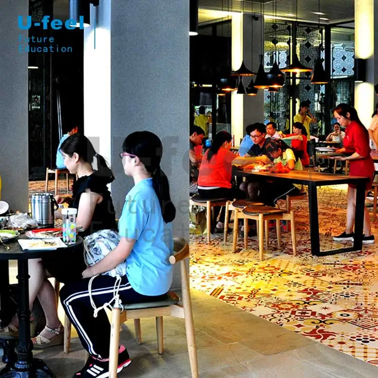 
U-FEEL School canteen table and chair for Desheng School Project student restaurant 