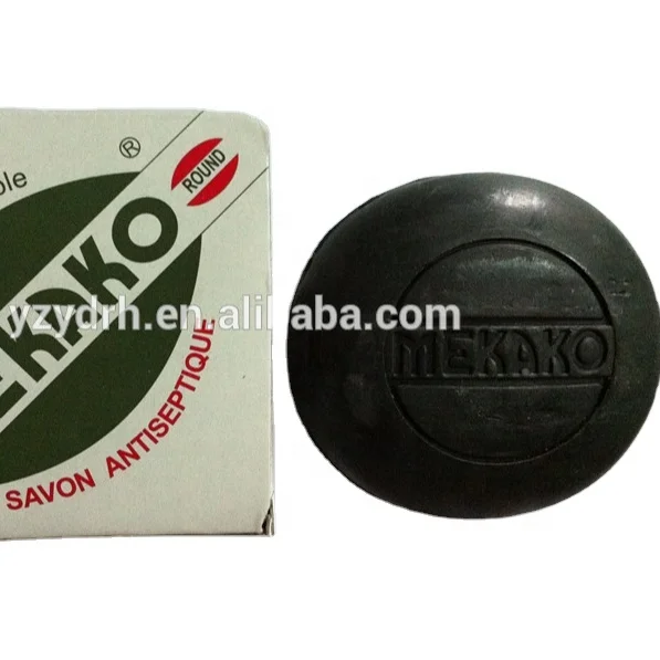 black antiseptic hand wash soap OEM 100g original round mekako natural antiseptic raw african black soap Indonesia