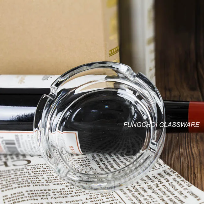 Popular Personalized Engraved Square Glass Ash Tray with Text or Print Logo