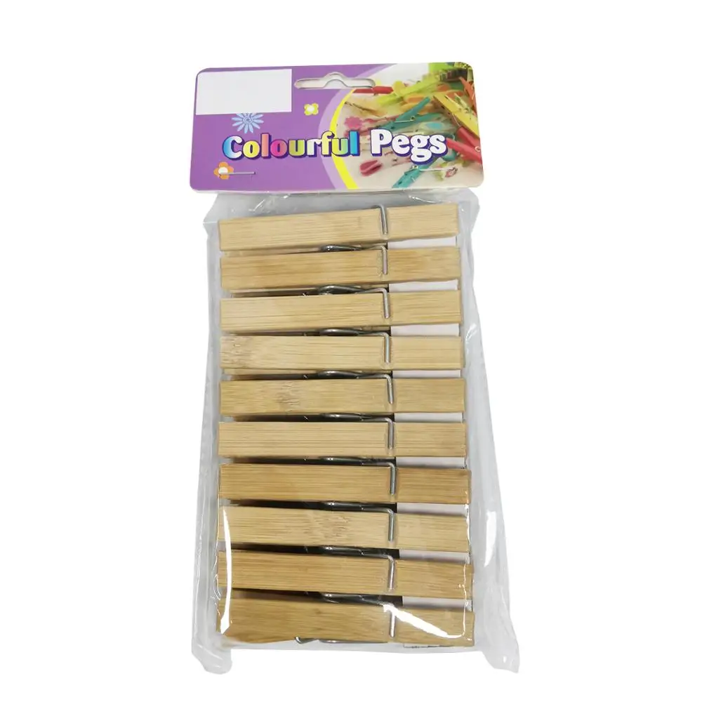 20pcs 8.2cm  eco-friendly nature wooden laundry heavy-duty  wooden clothespins decorative bamboo clothes peg clips clothspin