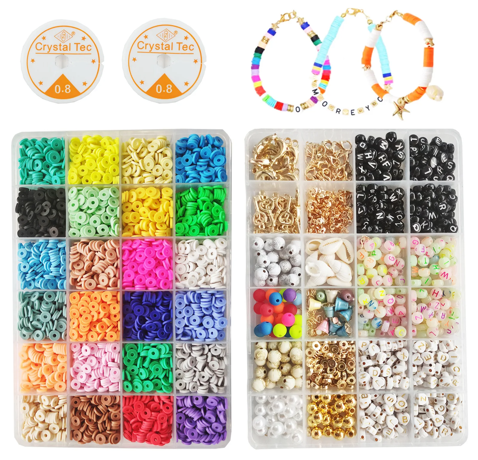 6MM Polymer Clay Beads Bracelet Making Kit Colorful Seed Beads for DIY Handmade Gift Friendship Bracelets Jewelry Making