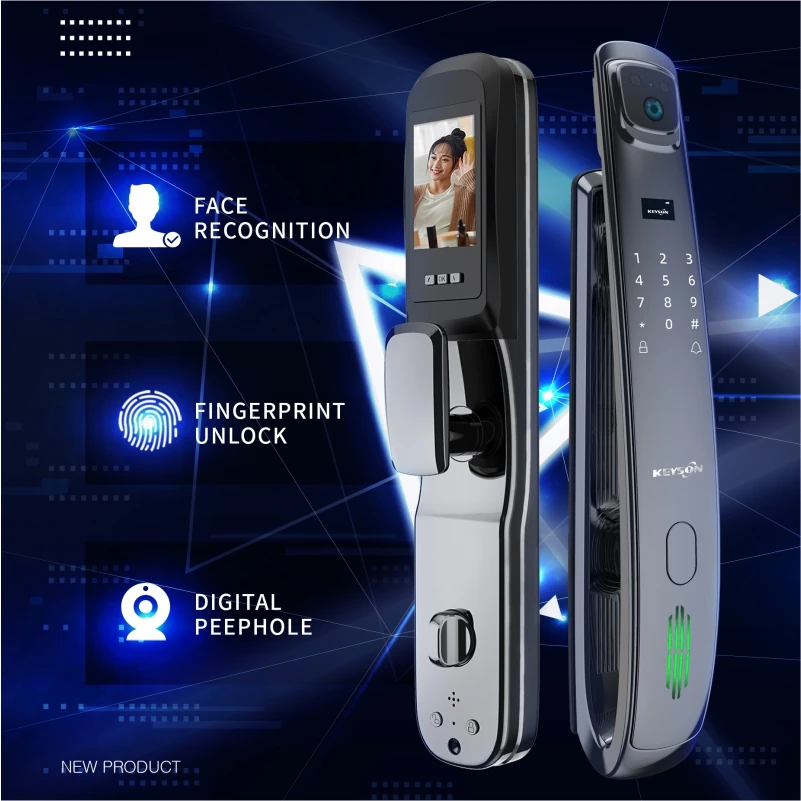 JIXIN High Privacy Lock 3D Face Tuya App Control Fingerprint Bluetooth Remote Unlock Smart Home Door Lock