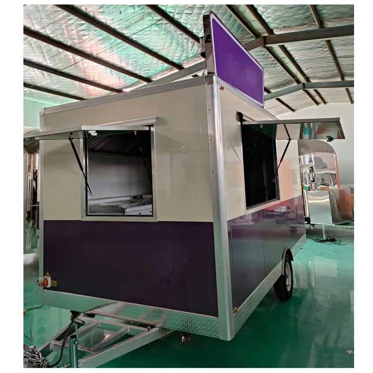 US Europe Standard Most Fashionable Towable Food Trailer with Ice Maker Juice Slush Machine for Sale
