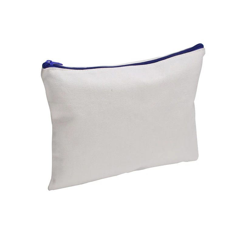 Wholesale Blank Plain Eco Friendly Organic Cotton Travel Toiletry Bag Customized Cosmetic Pouch Canvas Makeup Bag for Women Girl