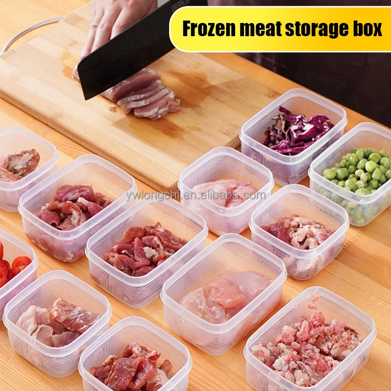 2024 Plastic Food Container Storage Box Kitchen Meat Fruit Vegetable Storage Box for Refrigerator