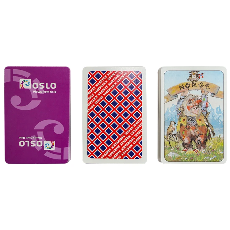 Luxury Customised Durable Plastic Printing Oiled Poker Travel Scenery Playing Cards