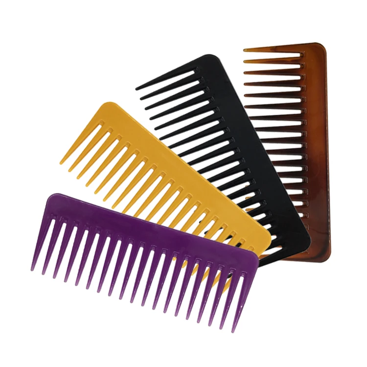 Popular Salon Plastic Detangler Wide Tooth Rake Flat Top Volumizing Comb