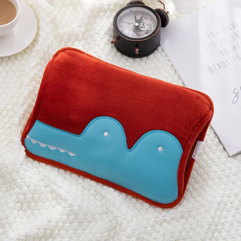 Double Plug Cartoon Flat Fashion Explosion-proof Multi-function Electric Hot Water Bottle Hand Warmer Warm Water Bag