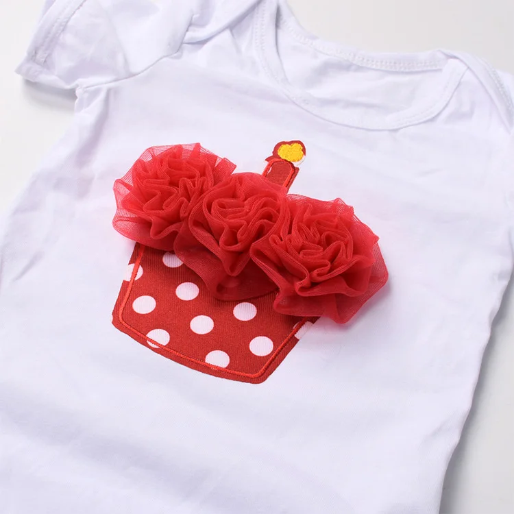 White baby crawling clothes suit red Love Pattern cute T-shirt jumpsuit set top clothing onesies newborn rompers