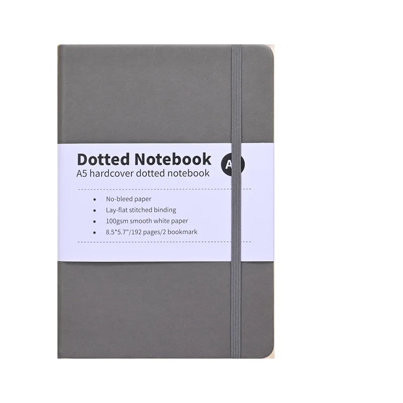 Wholesale A5 Hardcover Leather Dotted Notebook with Elastic Band   Bulk Notebooks for Sale