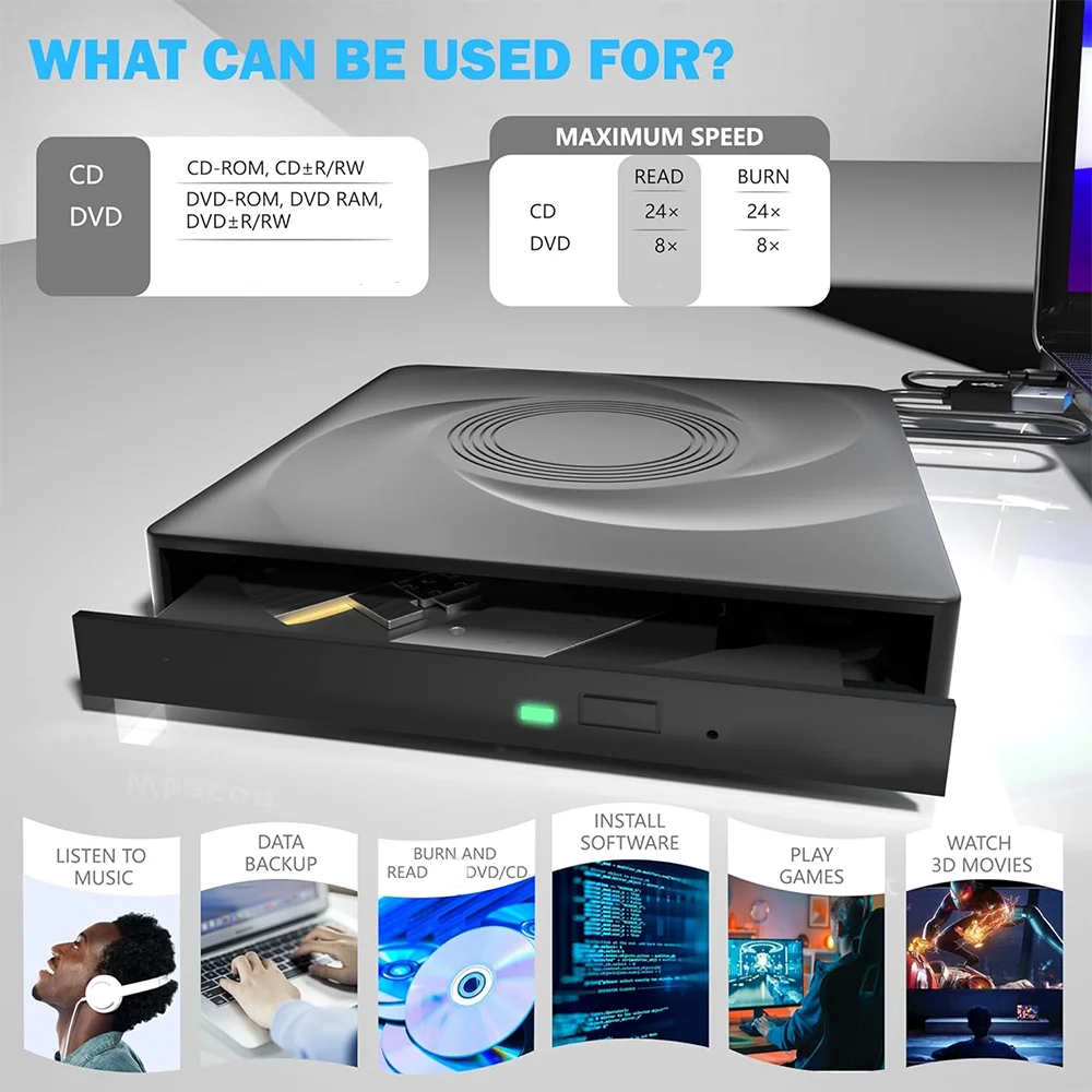 External  cd/bd/dvd  optical drive  cd dvd writer burners player Compatible with desktop Windows Mac easy to carry USB 3.0