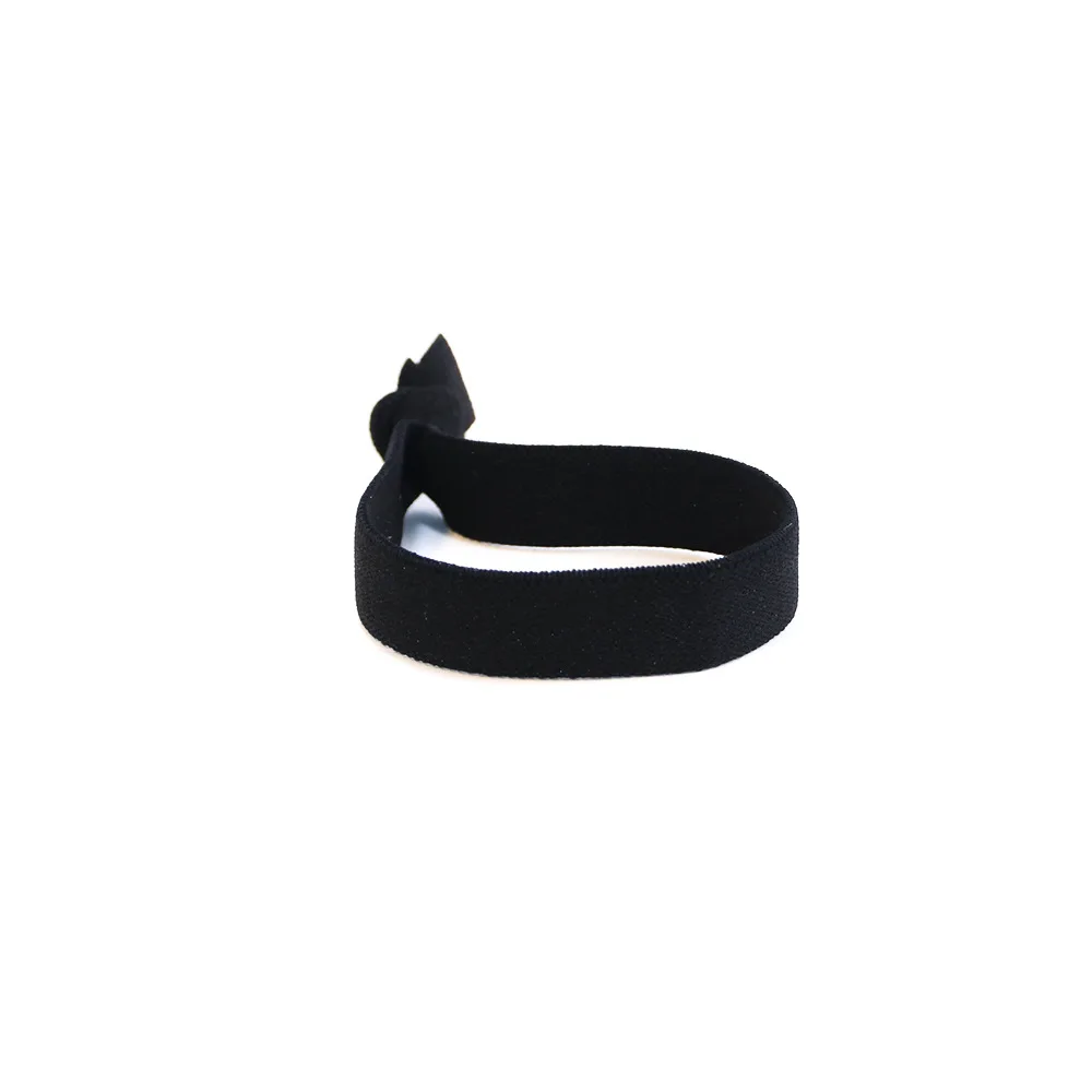 Wholesale Custom Strong Holder Mens Hair Ties Bracelet Knotted Elastic Black Hair Ties Knotted Hair Bands