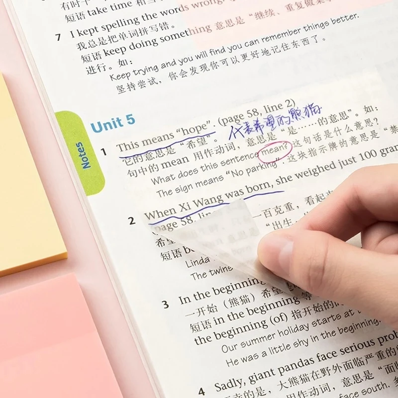 Waterproof PET Transparent Sticky Notes Memo Pad Daily To Do List Note