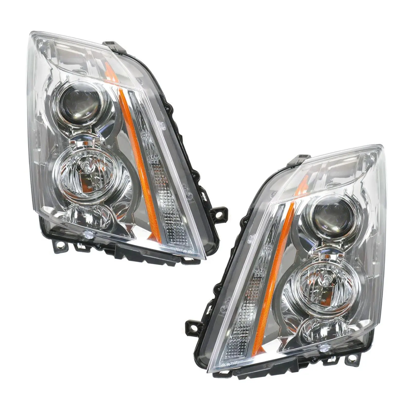 Halogen Projector Headlight Headlamp For Cadillac CTS 2008-2014 Exc V 2009 Clear Lens Chrome bezel Head Lamp GM2502309 22783446