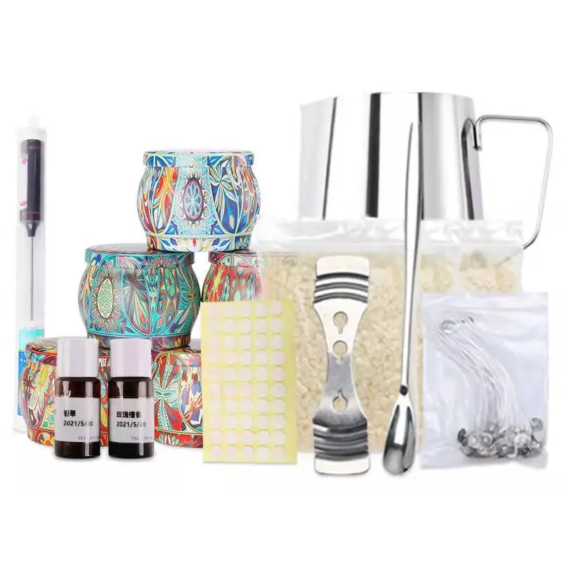 Diy Scented Soy Wax Candles Making Kit Supplies Christmas Gift Print Ocean Flower Handmade Customized Box Personalized Time Pcs