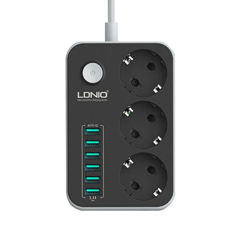 6 USB-портов и 3 евророзетки, проводная плата, Европейская розетка, удлинитель питания