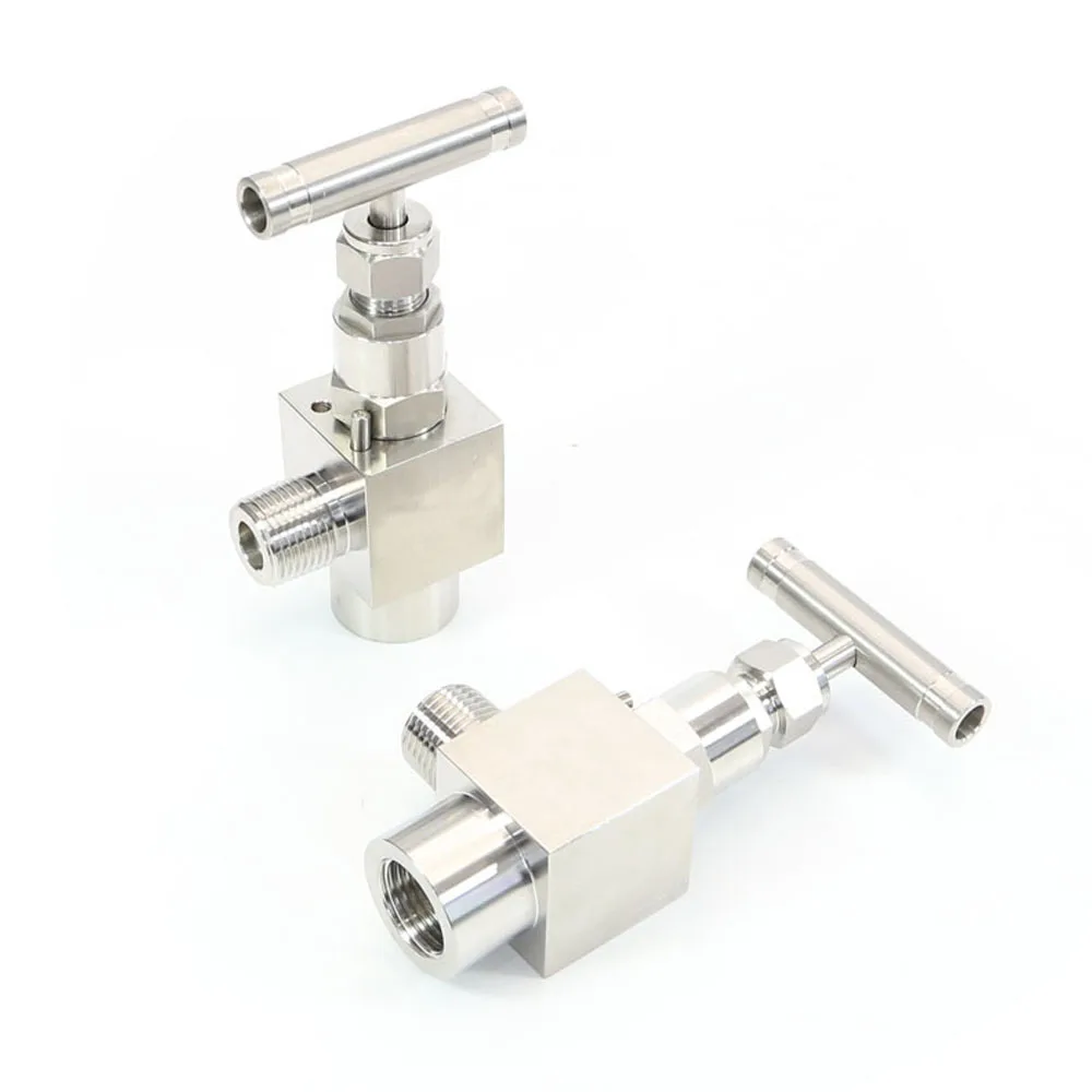 TONY Stainless Steel 90 Degree Angle Needle Valve High Pressure Gauge Needle Valve Female to Male Thread