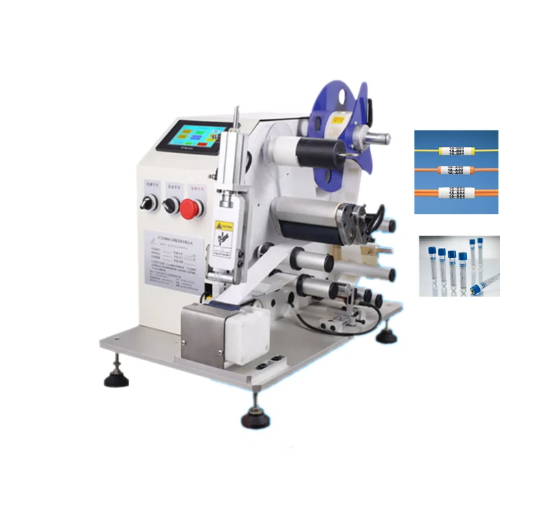 High speed semi Automatic wire labeling machine Cable tube Label folding Machine