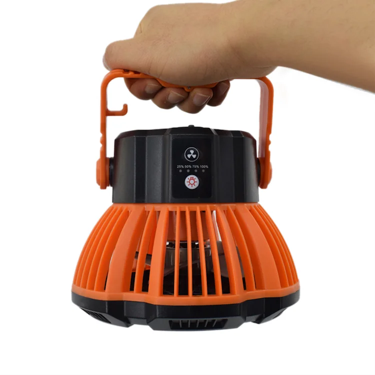 5200mAh Multifunctional outdoor camping products Remote control light fan  18650 Portable ceiling fans 430g  Camping light fan