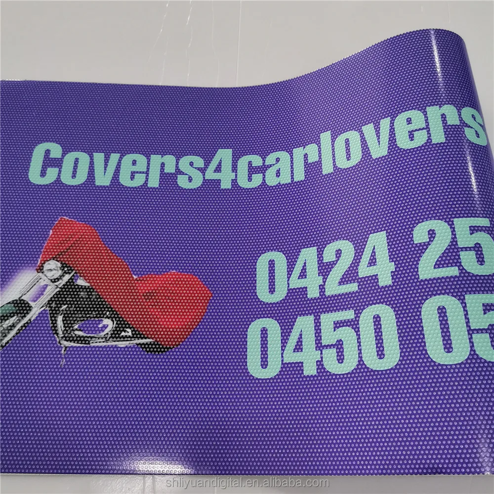 Customized Printing Of One Way Vision Advertisements Waterproof Glass Curtain Perforated Stickers