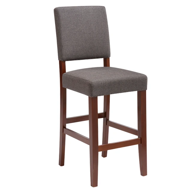 
High Quality Customized Solid Wood Bar Stool Sillas De Bar Counter Chairs With Backrest 