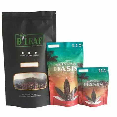 
custom printed foil laminated mylar child resistant packaging bag with ziplock 